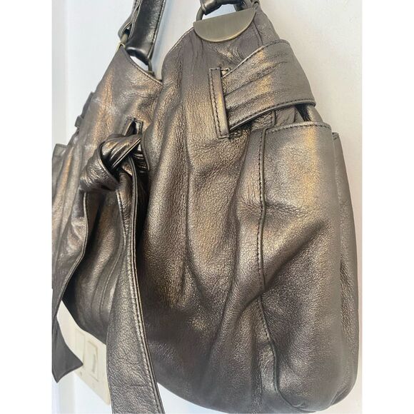 Kooba Silver Mettalic Soft Leather Large Tote - Picture 5 of 10